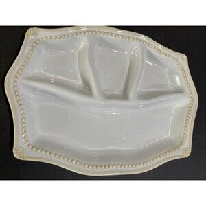 PRINCESS HOUSE Pavillion 4-PART RELISH TRAY 13-5/8" Ivory Divided Party Snack